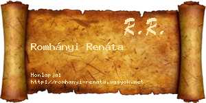 Romhányi Renáta névjegykártya